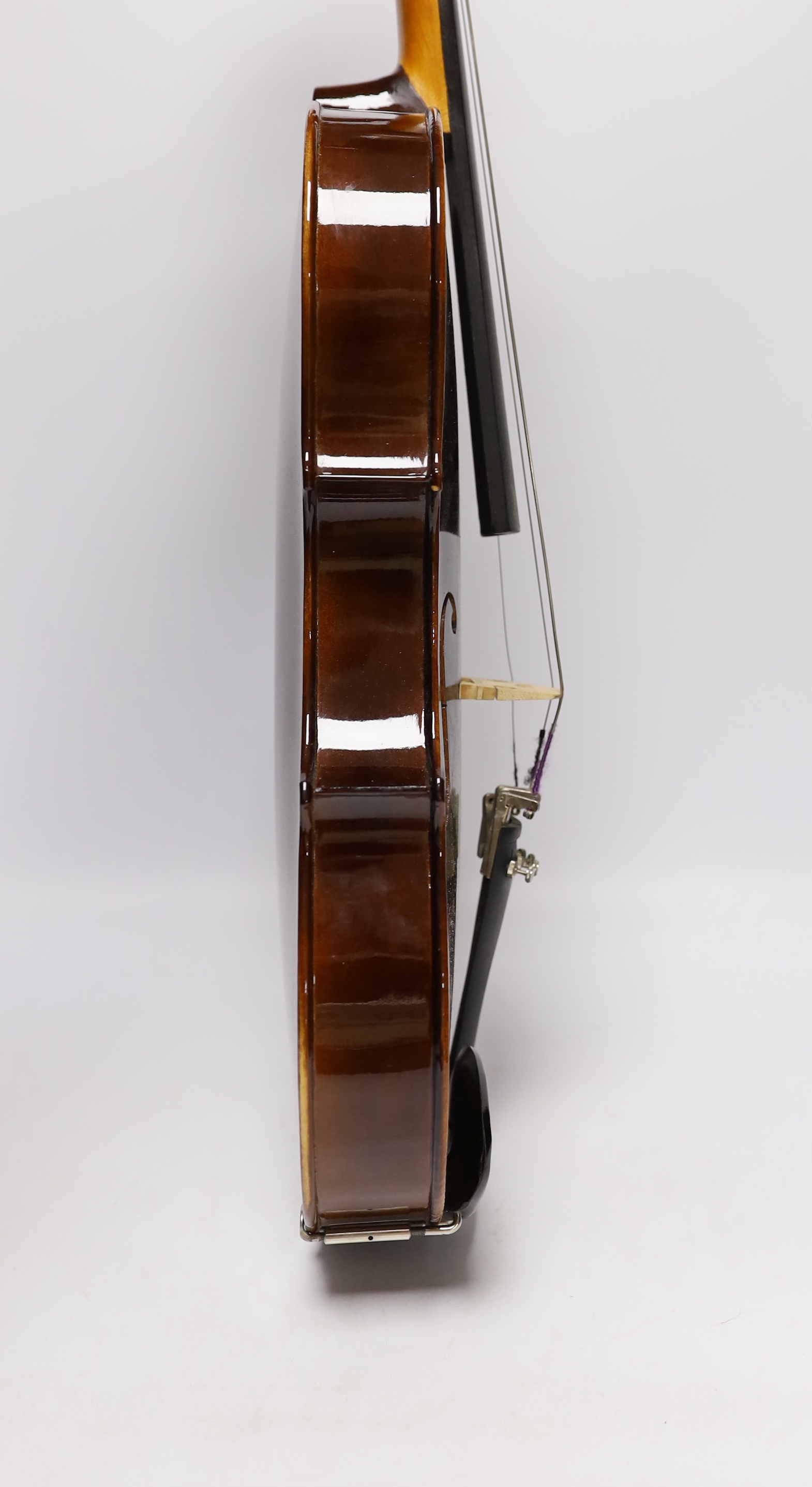 A cased Rosetti viola ‘Stradivarius Model’, and cover, viola 65cm long